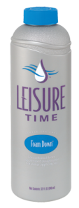 Spa chemicals like Leisure Time's Foam Down will keep your spa's water clean and clear.